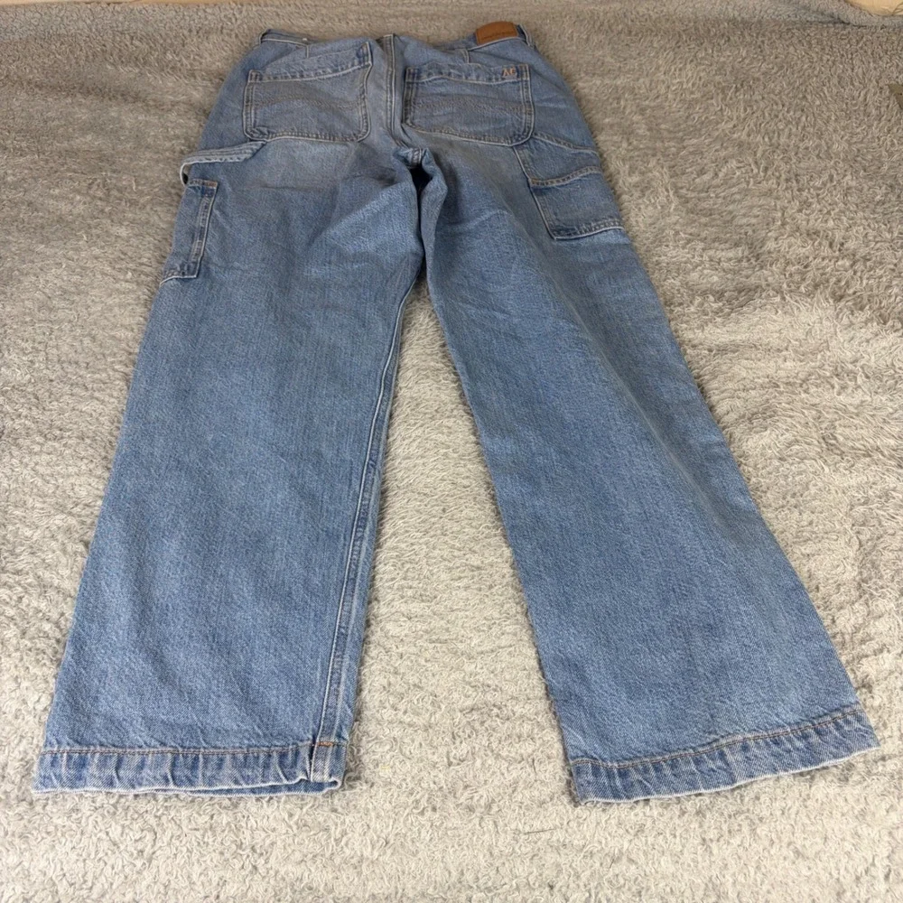 American Eagle Highest Rise 90s Boyfriend Carpenter Jeans Light Wash Blue Size 6